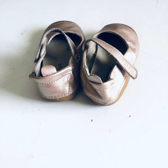 L'AMOUR 485 'Emily' Baby 7 Gold Leather Mary Jane Shoe - Picture 8 of 9